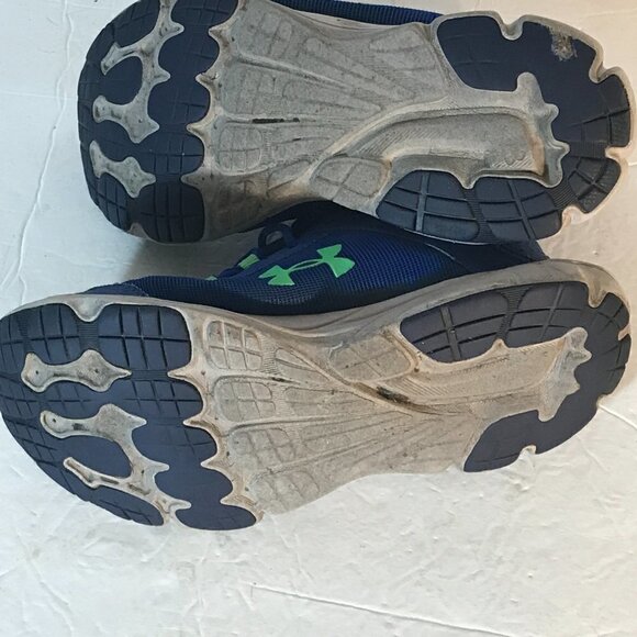 Under Armour Blue Green Run Running Track Training Workout Athletic Shoes - Picture 9 of 10